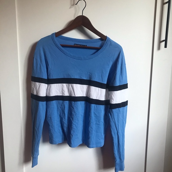 Abercrombie Blue Striped Long Sleeve Top - Picture 1 of 4